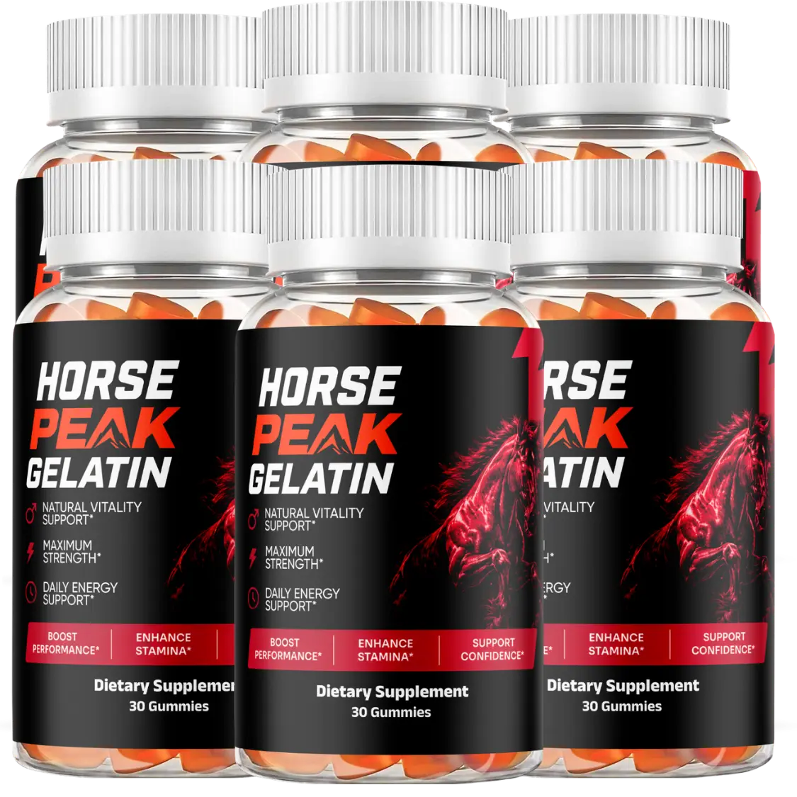 HorsePeak Gelatin six-bottle package